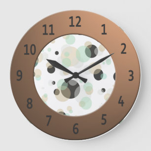 Modern Bubbles with Shiny Metallic Digits Circle Large Clock