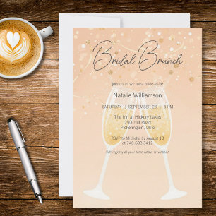 Modern Bubbly Bridal Brunch Invitation