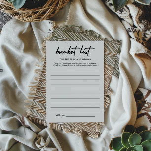 Modern Bucket List Bridal Shower Game Card
