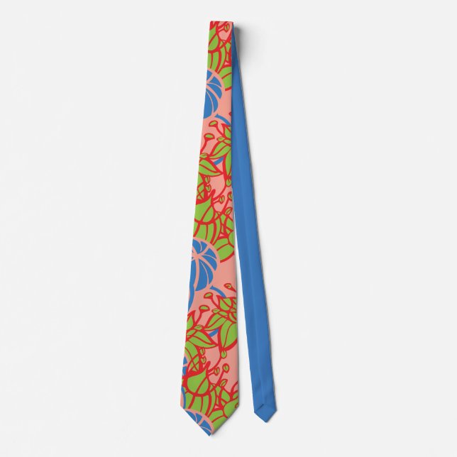 Modern Bud & Flower Bold Pattern Tie (Front)