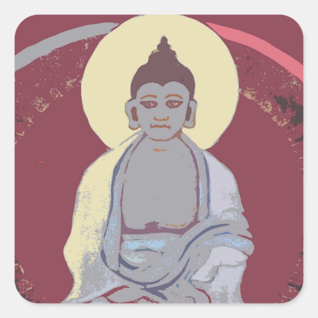 Modern Buddha Square Sticker (Front)
