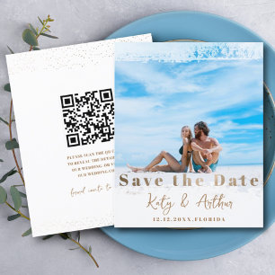 Modern Budget Faux Gold Save the Date Photo