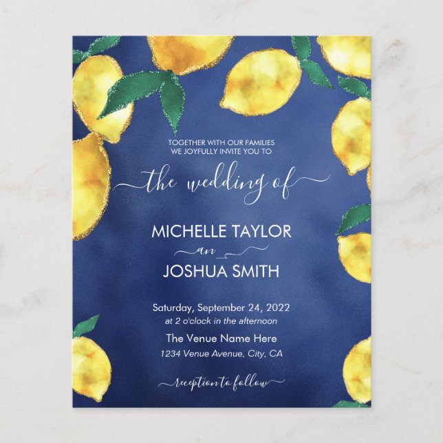 Modern Budget Lemon Capri Italy wedding (Front)