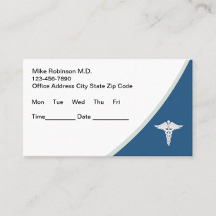 Modern Budget Physician Appointment Business Cards