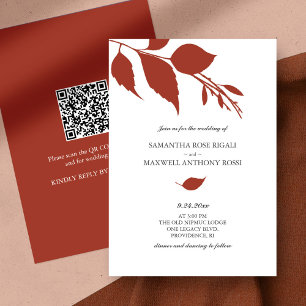 Modern Budget Wedding Invitation with QR Code