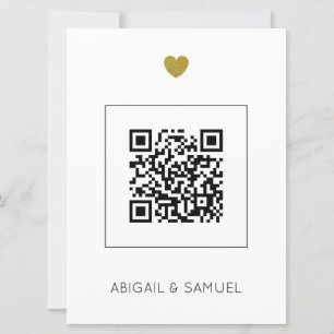Modern Budget Wedding Invitation with QR Code