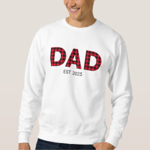 Modern Buffalo Plaid Dad Established Date Sweatshirt
