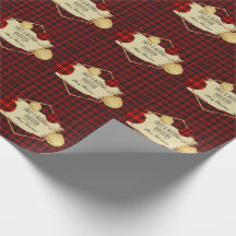 Modern Buffalo Plaid Gold Christmas Personalised