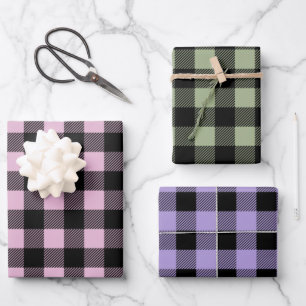 Modern Buffalo Plaid Pattern Wrapping Paper Sheet