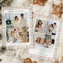 Modern Buffalo Plaid Photo collage Christmas