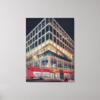 Modern Building at Night with Traffic