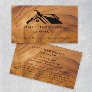 Modern Building Construction Contractor Business Card