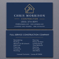 Modern Building Construction Navy Blue Gold 