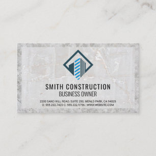 Modern Building Logo   Marble Concrete Business Card