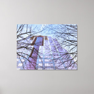 Modern Building with Bared Trees Canvas Print