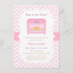 Modern Bun in the Oven Baby Shower Invitations