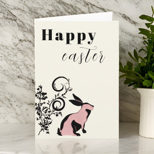 Modern Bunny Happy Easter Personalised Card