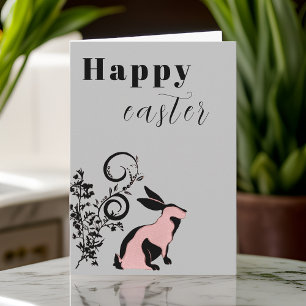Modern Bunny Happy Easter Personalised Card