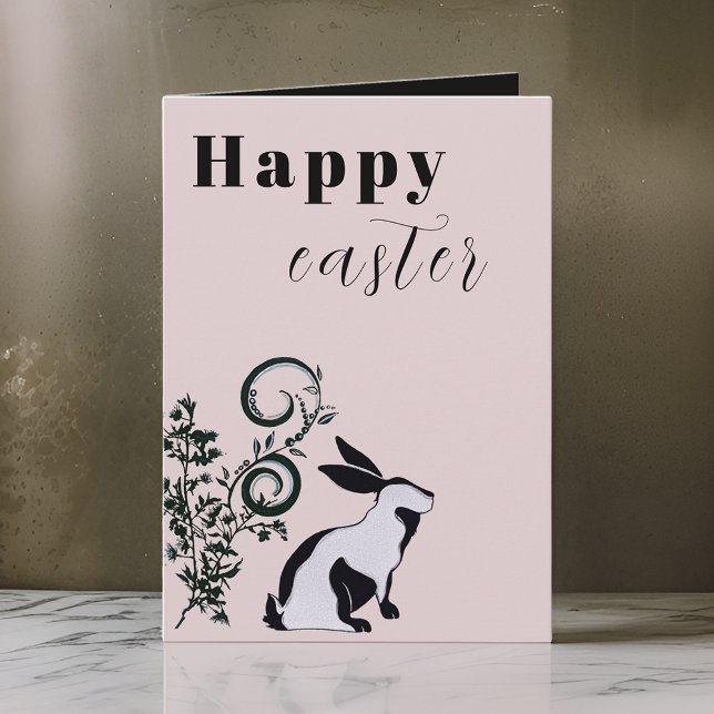 Modern Bunny Happy Easter Personalised Card (Creator Uploaded)