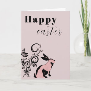 Modern Bunny Happy Easter Personalised Card