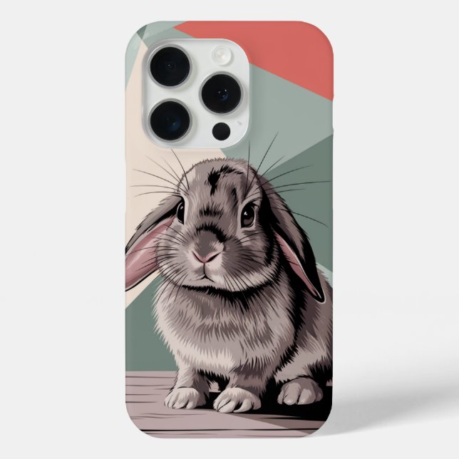 Modern Bunny Portrait in Sage Case-Mate iPhone Case (Back)