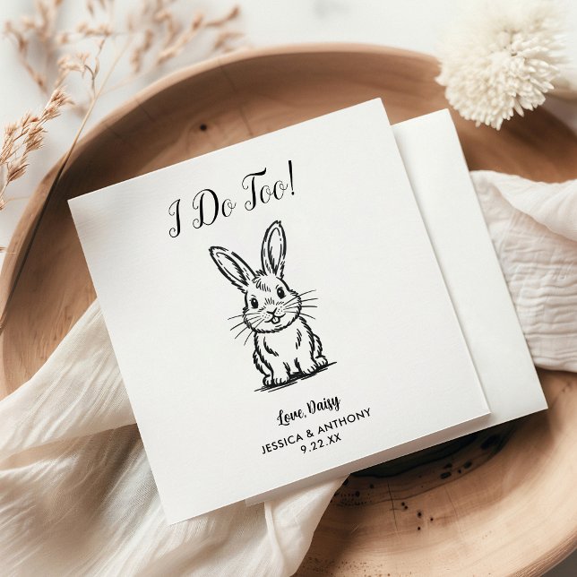 Modern Bunny Wedding Cocktail Napkins  (Creator Uploaded)
