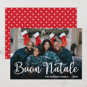 Modern Buon Natale Photo Holiday Card