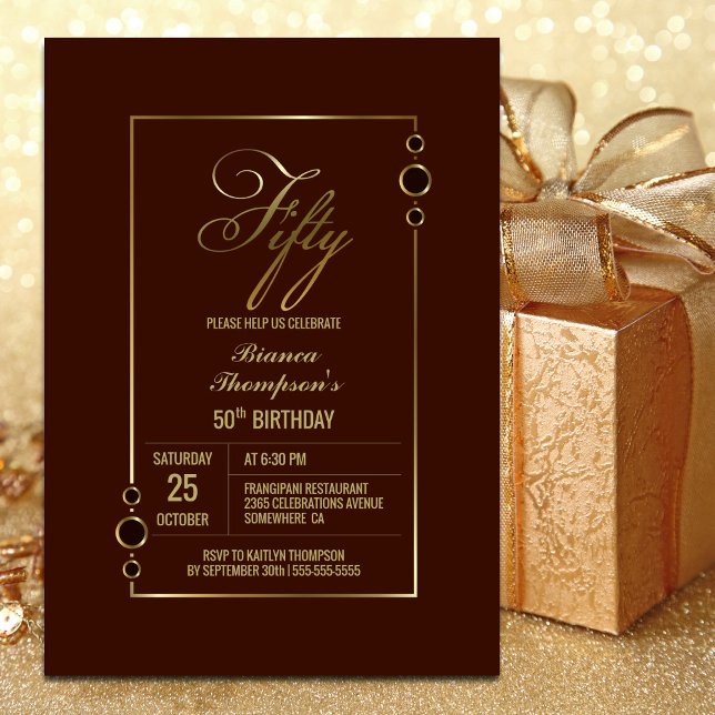Modern Burgundy 50th Birthday Party Invitation (Creator Uploaded)
