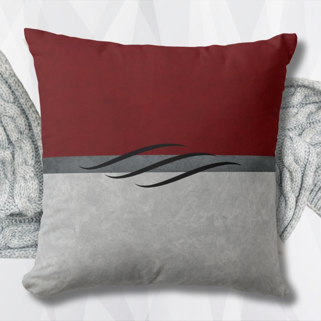 Modern Burgundy Abstract Accent Pillow (Modern Burgundy Abstract Accent Pillow)