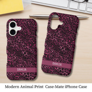 Modern Burgundy Animal Print