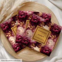 Modern Burgundy Blush Gold Wedding Cloth Napkins