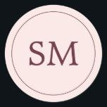 Modern Burgundy Blush Pink Wedding Monogram Classic Round Sticker<br><div class="desc">These blush and burgundy colour themed wedding stickers feature a monogram with bride and groom initials. These stickers are ideal for use as envelope seal stickers or for decorating wedding favours. These stickers are part of a collection. Please visit our store or view our collection pages to see the full...</div>