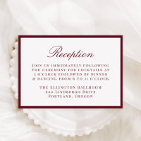 Modern Burgundy Border Wedding Reception