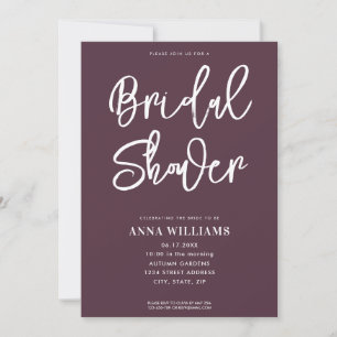 Modern Burgundy Bridal Shower Invitation