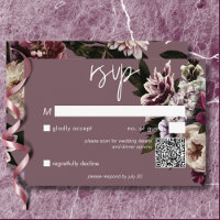 Modern Burgundy & Cream Peonies Floral QR Code