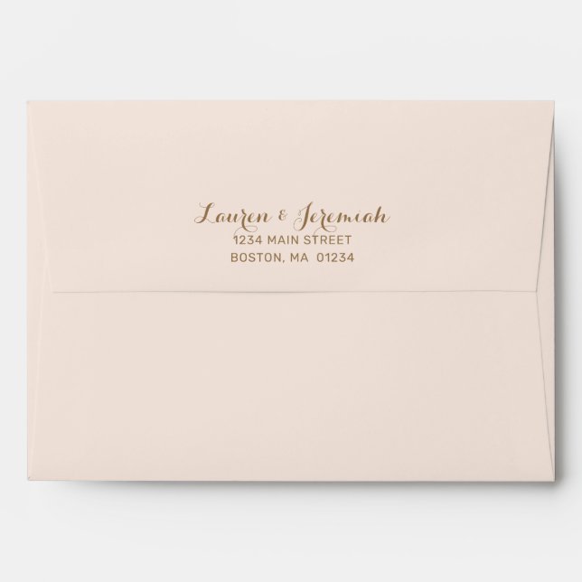 Modern Burgundy Floral Wedding Return Address Envelope (Back (Top Flap))
