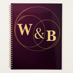 Modern Burgundy Geometric Frame Planner