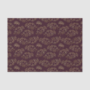 Modern Burgundy Ginkgo Pattern Tissue Paper