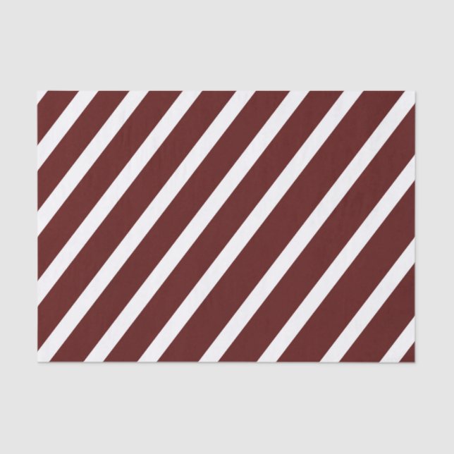 Modern Burgundy Large Stripe Christmas Holiday Tissue Paper (Front)