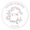 Modern Burgundy Leafy Crest Monogram Wedding