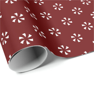 Modern burgundy maroon wine floral snowflakes gift wrapping paper