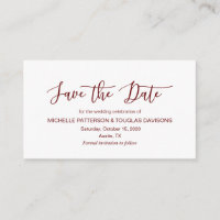 Modern Burgundy minimalism font Save the date