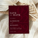 Modern Burgundy Minimalist Wedding Save The Date<br><div class="desc">Easily personalize your wedding save the date cards with this editable template. Features minimal elegant typography design in burgundy color.</div>