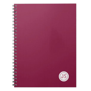 Modern Burgundy Monogram Notebook