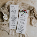 Modern Burgundy Navy Blush Floral Wedding Program Programme<br><div class="desc">This modern burgundy navy blush floral wedding program is perfect for an elegant wedding. The design features red,  burgundy,  navy,  purple,  blue and blush beautifully hand-painted flowers and green leaves.</div>