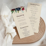 Modern Burgundy Navy Blush Floral Wedding Program Programme<br><div class="desc">This modern burgundy navy blush floral wedding program is perfect for a classic wedding. The design features red,  burgundy,  navy,  purple,  blue and blush beautifully hand-painted flowers and green leaves.</div>