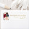 Modern burgundy navy floral wedding address label