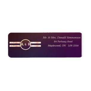 Modern Burgundy Pink Wedding Return Address Label