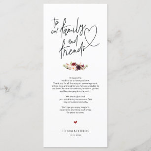 Modern Burgundy Place Setting Thank You Card