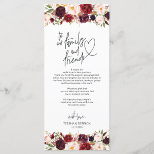 Modern Burgundy Place Setting Thank You Card